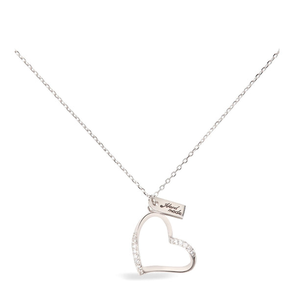 Blisse Allure Sterling Silver Big Heart Pendant Necklace.