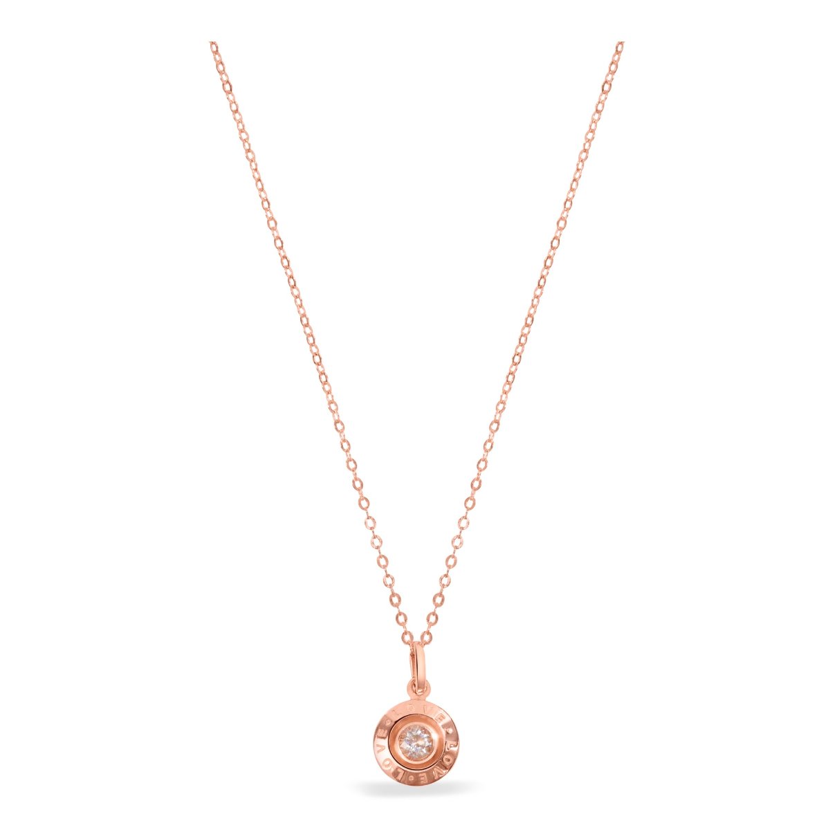 Blisse Allure Rose Gold Love Pendant Necklace.