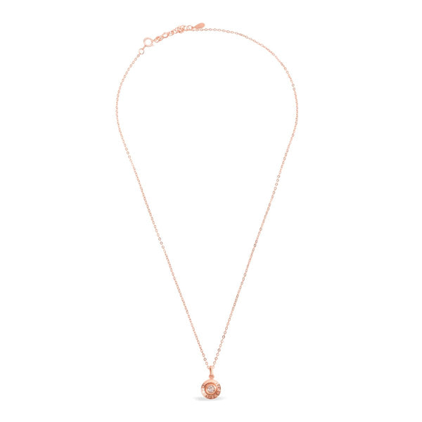 Blisse Allure Rose Gold Love Pendant Necklace.