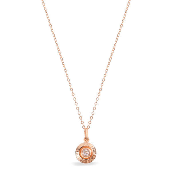 Blisse Allure Rose Gold Love Pendant Necklace.