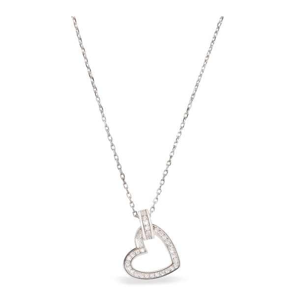 Blisse Allure Sterling Silver Heart Pendant Necklace .