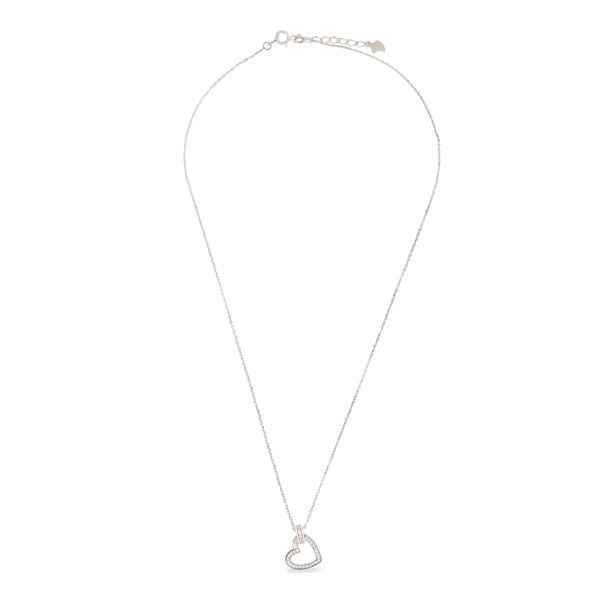 Blisse Allure Sterling Silver Heart Pendant Necklace .
