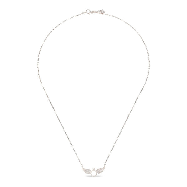 Blisse Allure Sterling Silver Angelic Wings Ring Pendant Necklace.