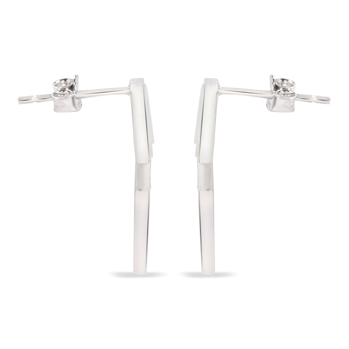 Blisse Allure Sterling Silver Rectangle Cable Link Drop Earrings.