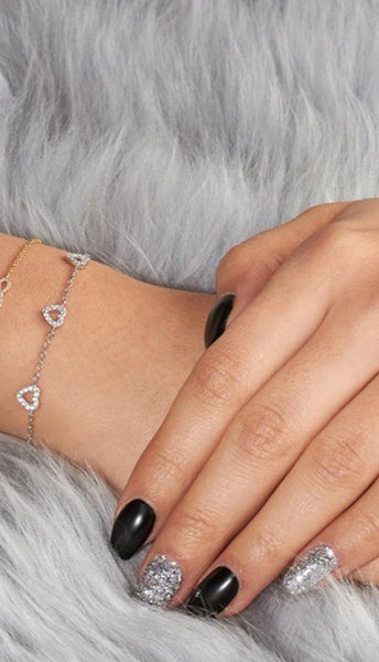 Blisse Allure Sterling Silver Dazzling Heart Bracelet