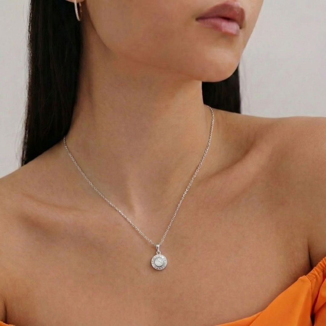 Blisse Allure Sterling Silver Love Pendant Necklace