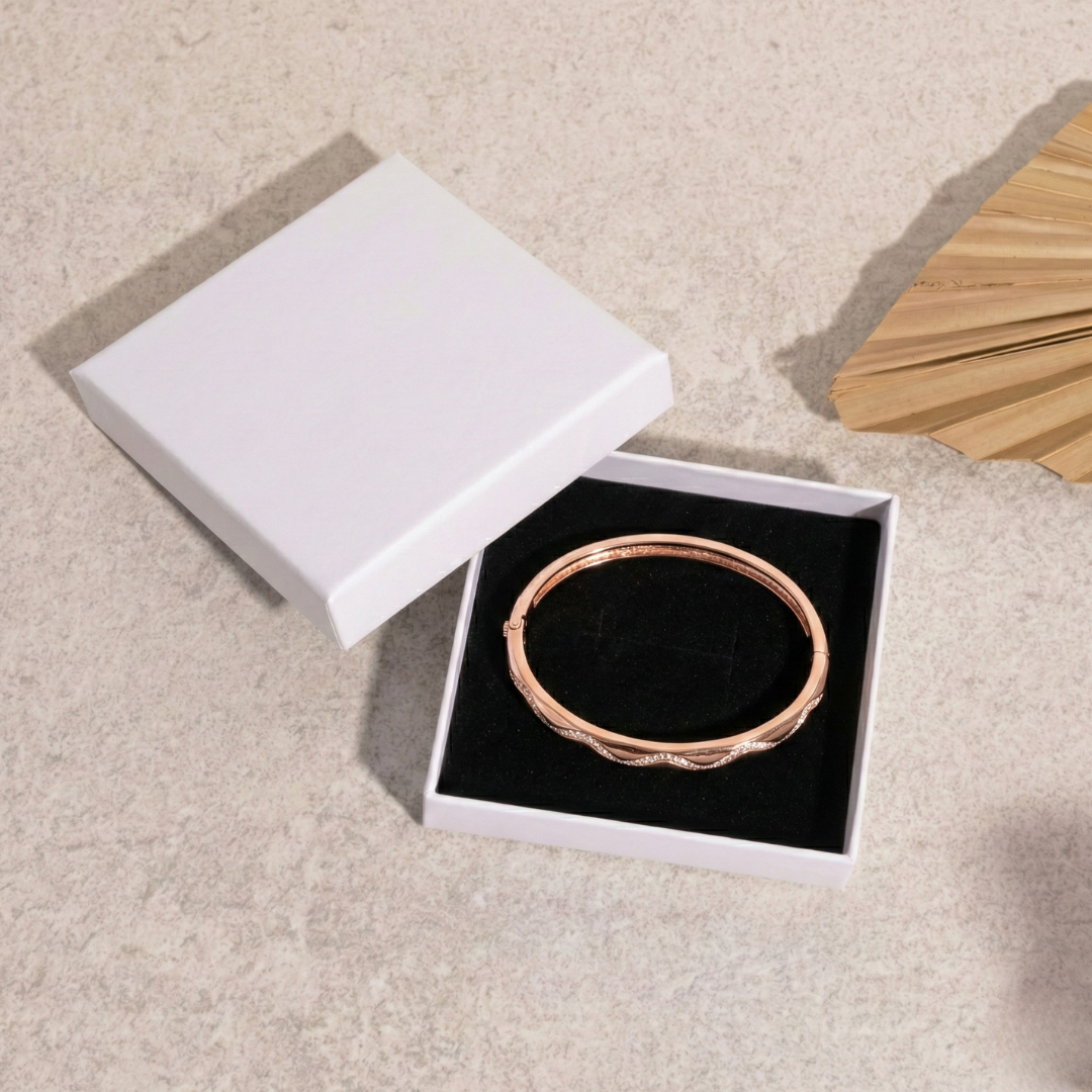 Blisse Allure Rose Gold Victorian Bangle Bracelet