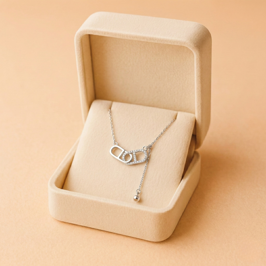 Blisse Allure Sterling Silver Interlinked Pop Tab Lariat Necklace