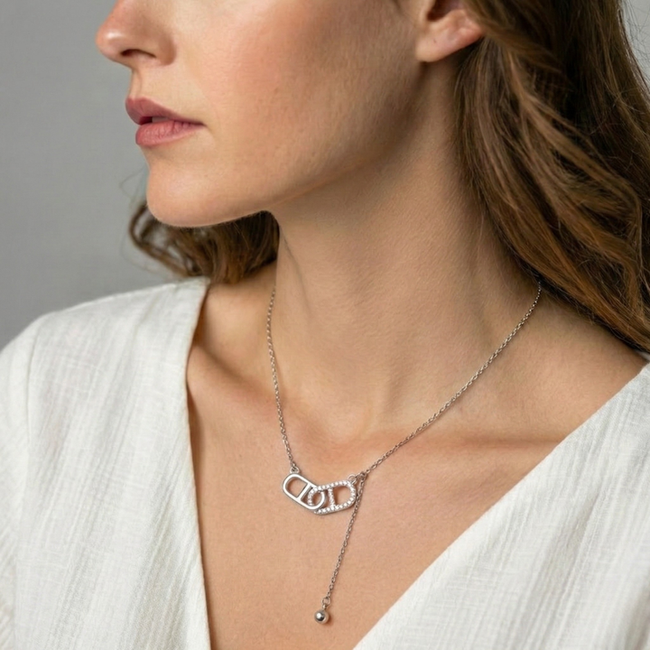 Blisse Allure Sterling Silver Interlinked Pop Tab Lariat Necklace