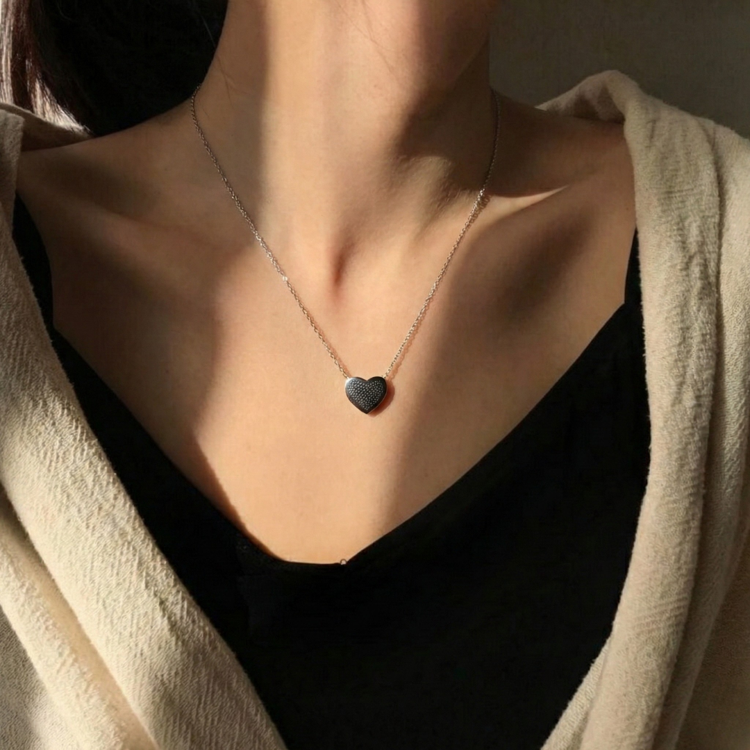 Blisse Allure Sterling Silver Necklace with a Heart shaped Pendant