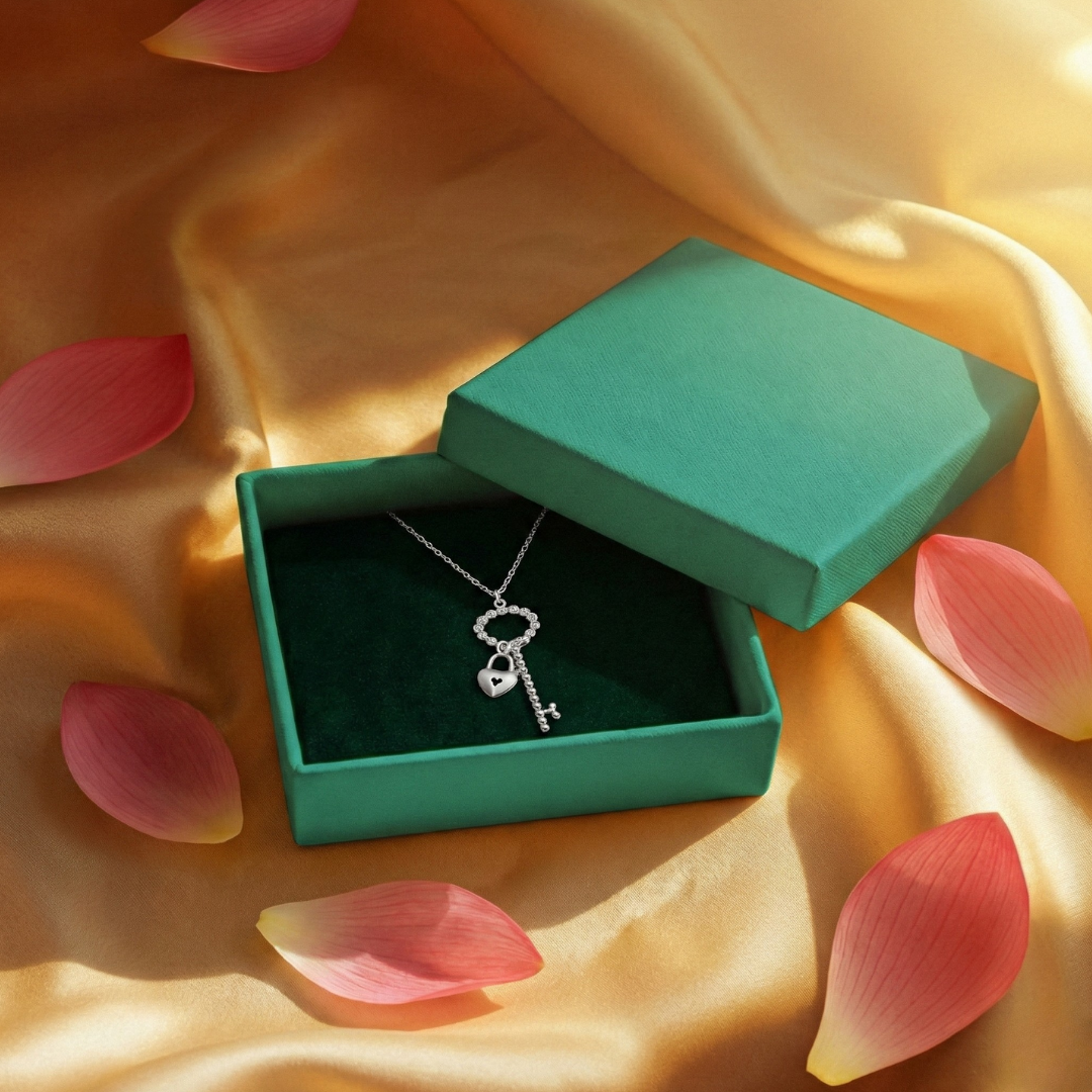 Blisse Allure Sterling Silver Necklace with a Key Pendant