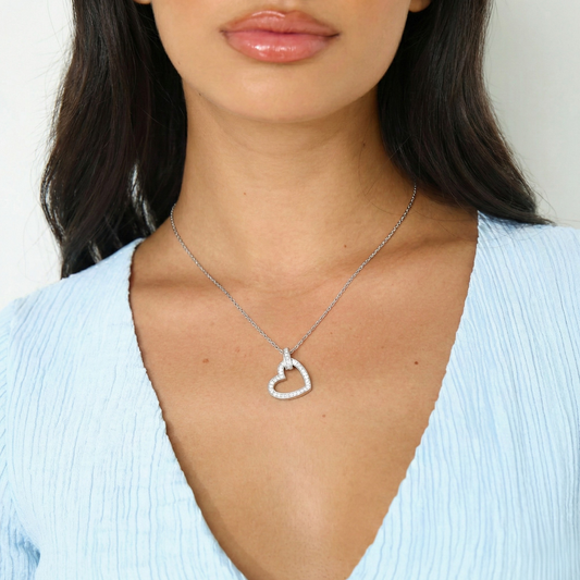Blisse Allure Sterling Silver Heart Pendant Necklace