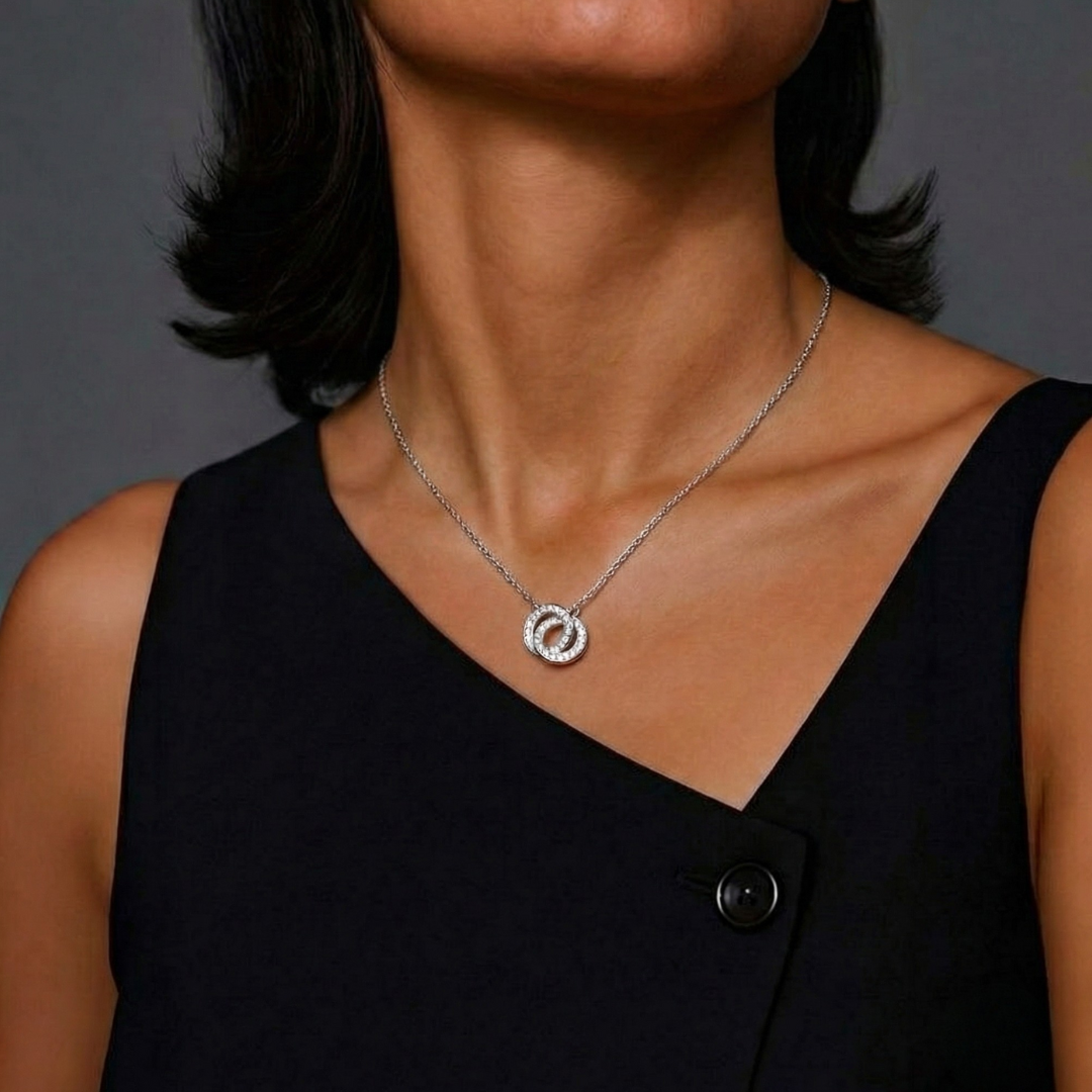 Blisse Allure Sterling Silver Together Forever Pendant Necklace