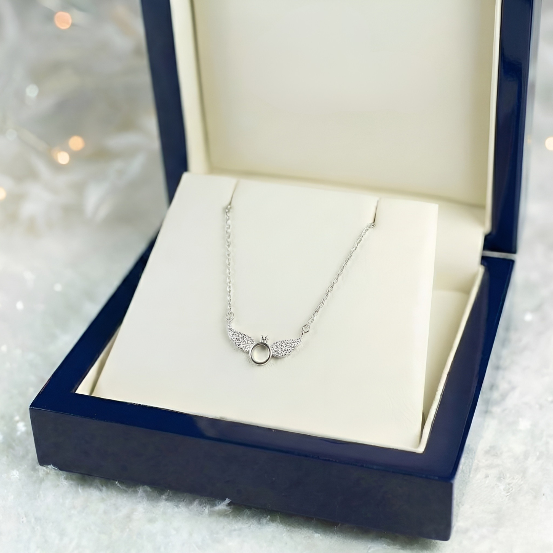 Blisse Allure Sterling Silver Angelic Wings Ring Pendant Necklace