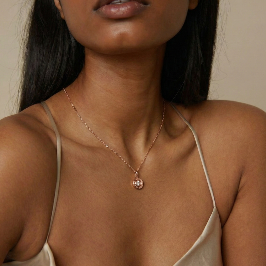Blisse Allure Rose Gold Love Pendant Necklace