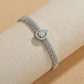 Blisse Allure Sterling Silver Pear shaped Cz Mesh linked Bracelet