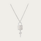 Blisse Allure Sterling Silver Padlock with Key Necklace