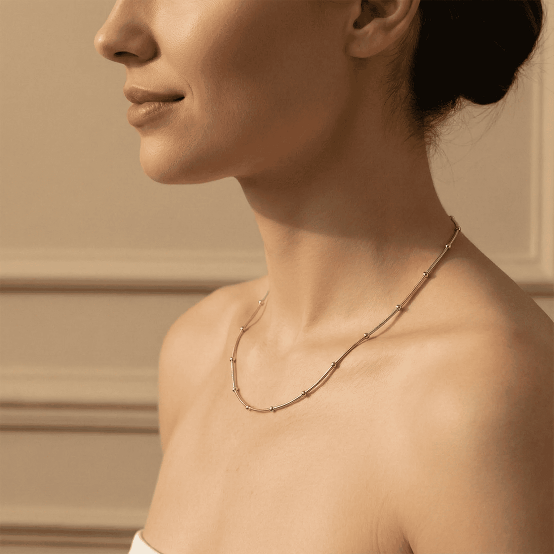 Elegant Triple tone Beaded Unisex chain - Blisseallure.in