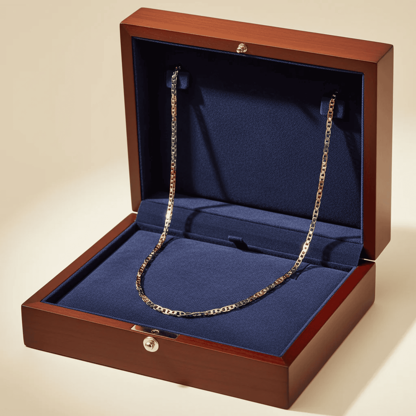 Triple Tone Box Link Chain Necklace for Women - Blisseallure.in