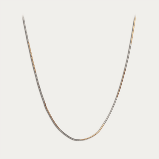 Triple Tone Flat Snake Chain Necklace for Women - Blisseallure.in