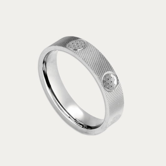 Textured Band Ring with Hammered Dot Accents For Men - Blisseallure.in