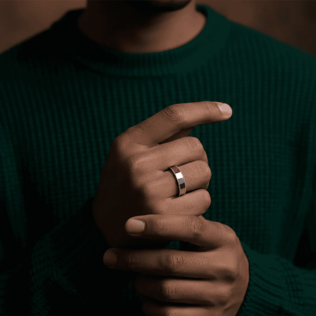 Faceted Band Ring for Men - Blisseallure.in