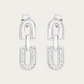 Blisse Allure Sterling Silver Rectangle Cable Link Drop Earrings