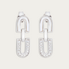 Blisse Allure Sterling Silver Rectangle Cable Link Drop Earrings