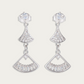 Blisse Allure Sterling Silver Fan Shaped Mosaic Drop Earrings