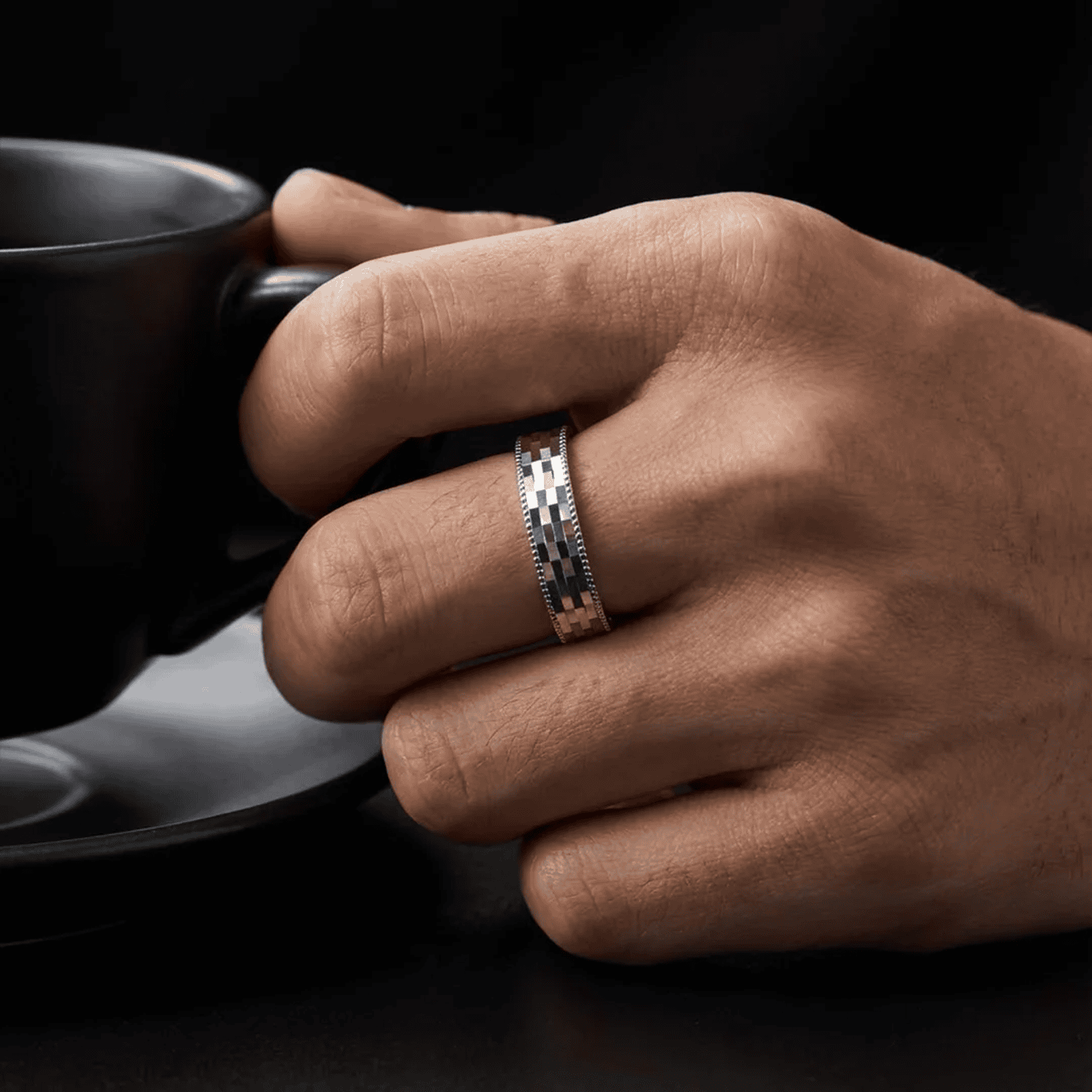 Ring with Diamond-Cut Pattern - Blisseallure.in
