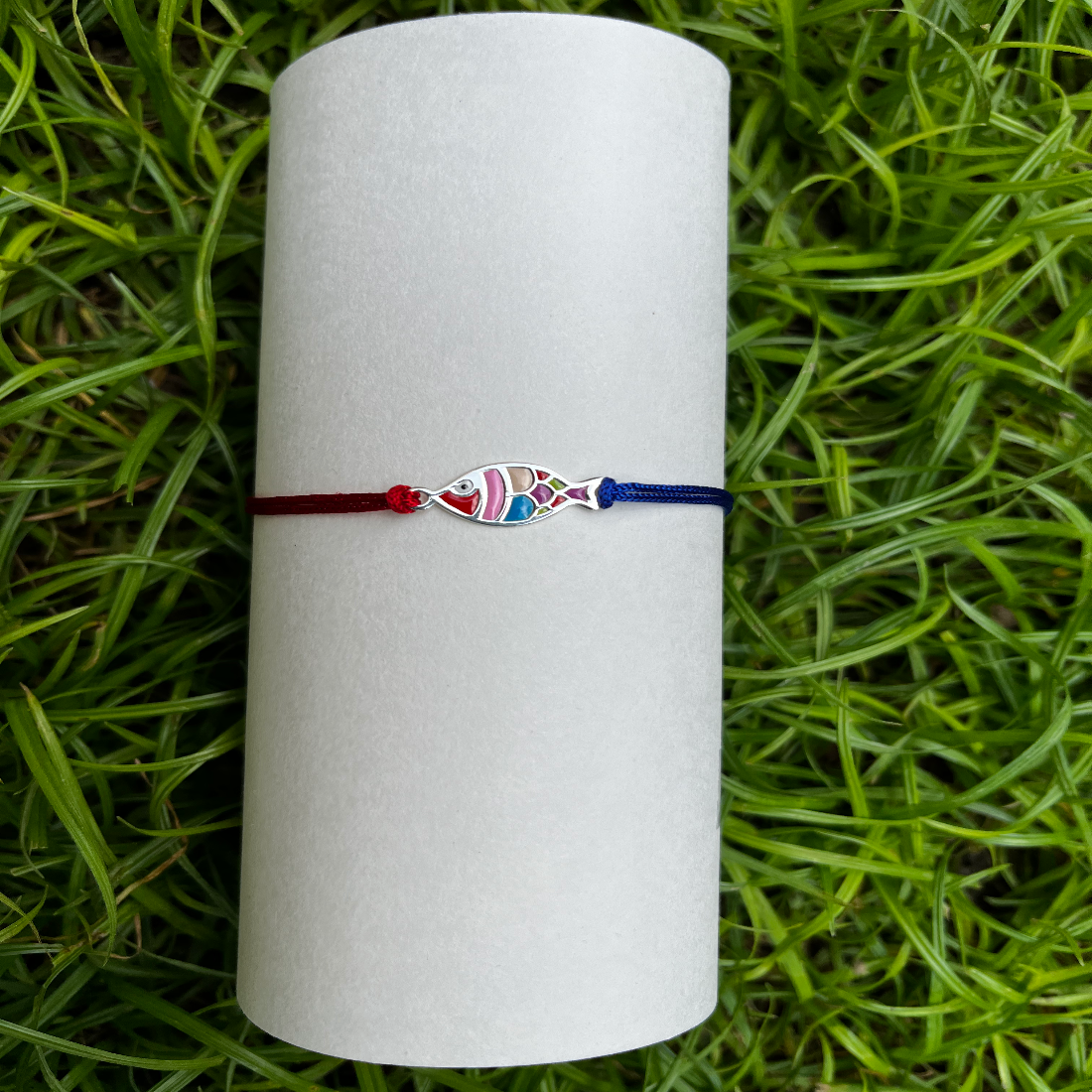 Blisse Allure Sterling Silver Enamelled Fish Rakhi for your dear Brother.