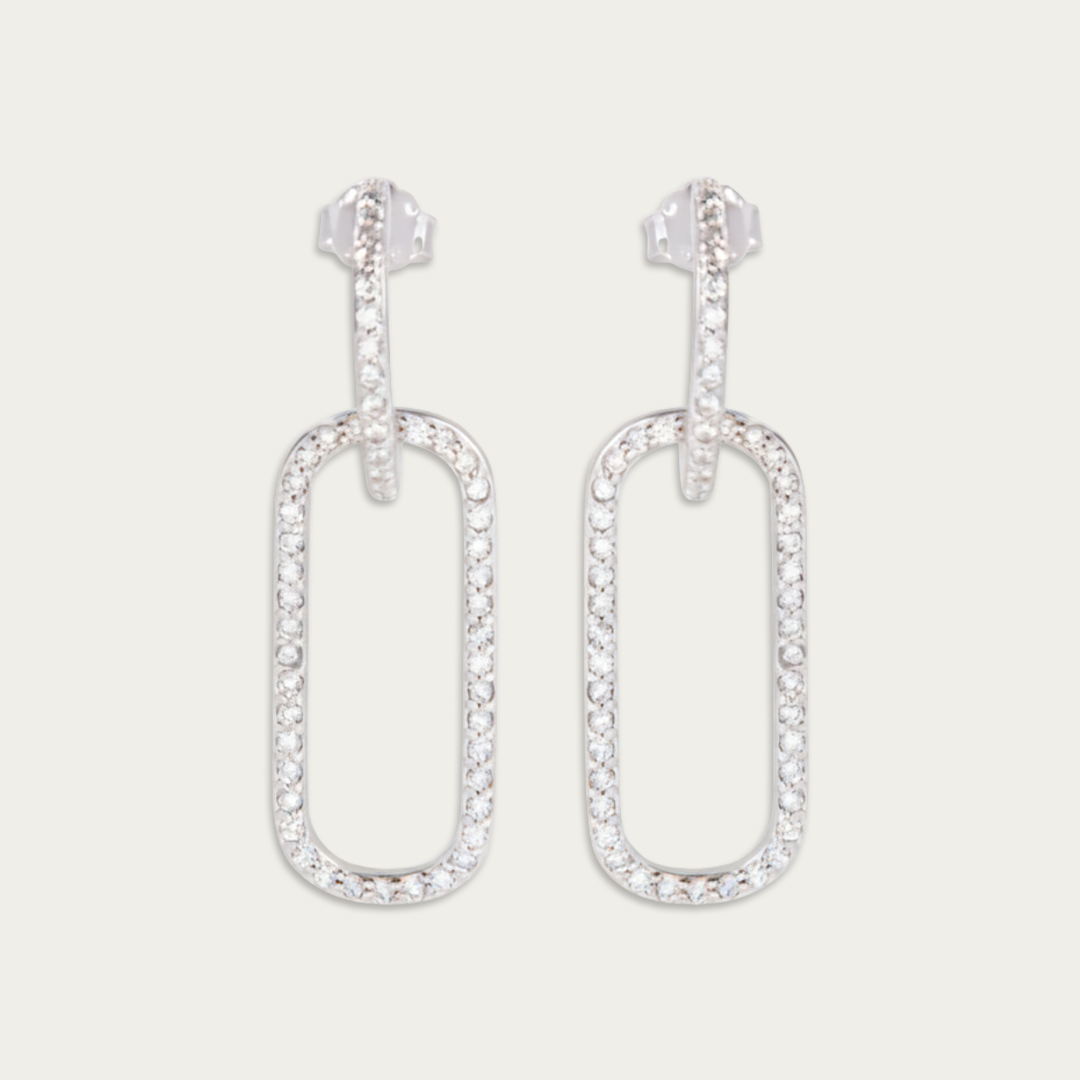 Blisse Allure Sterling Silver Huggie Drop Earrings