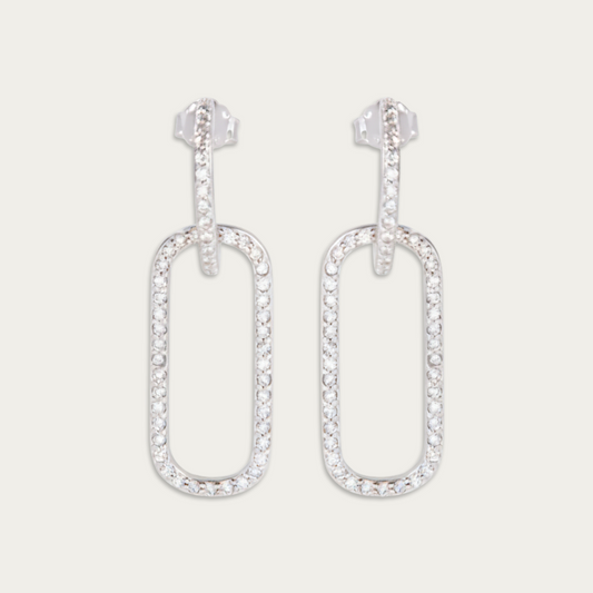 Blisse Allure Sterling Silver Huggie Drop Earrings