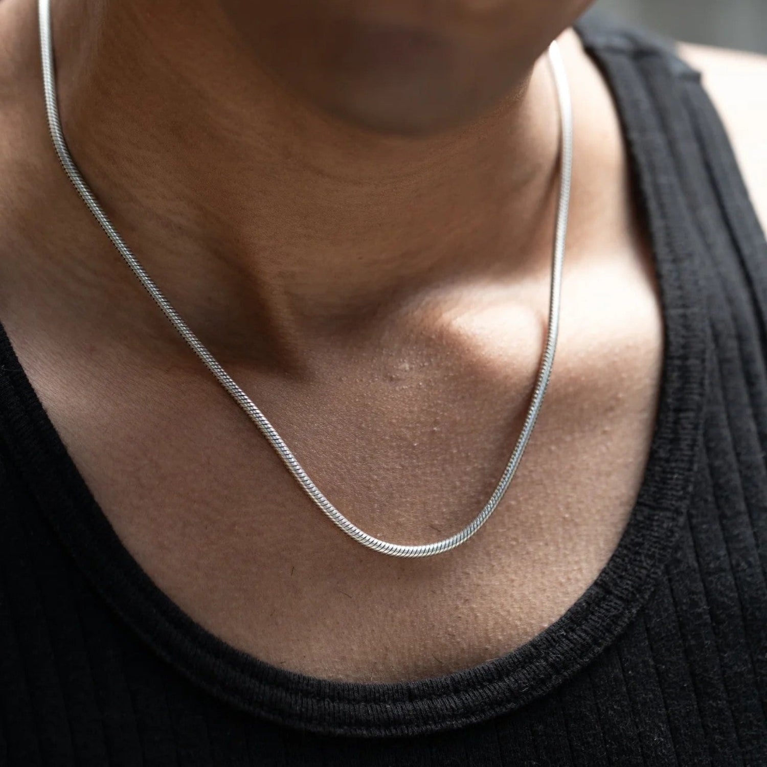 Blisse Allure 925 Sterling Silver Rounded Hollow Snake Unisex Chain