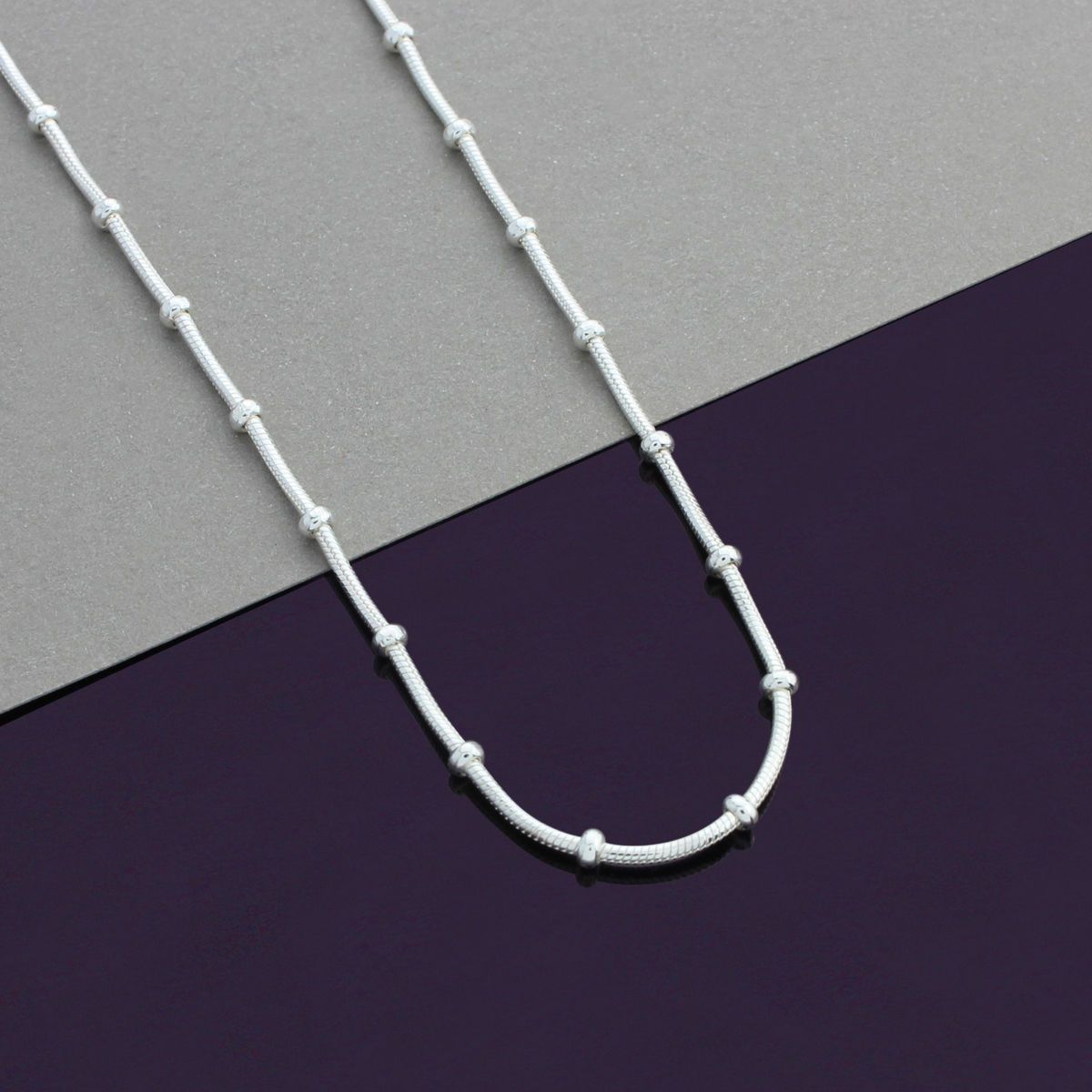 Blisse Allure 925 Sterling Silver Unisex Beaded Snake Unisex chain