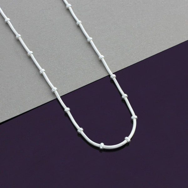 Blisse Allure 925 Sterling Silver Unisex Beaded Snake Unisex chain