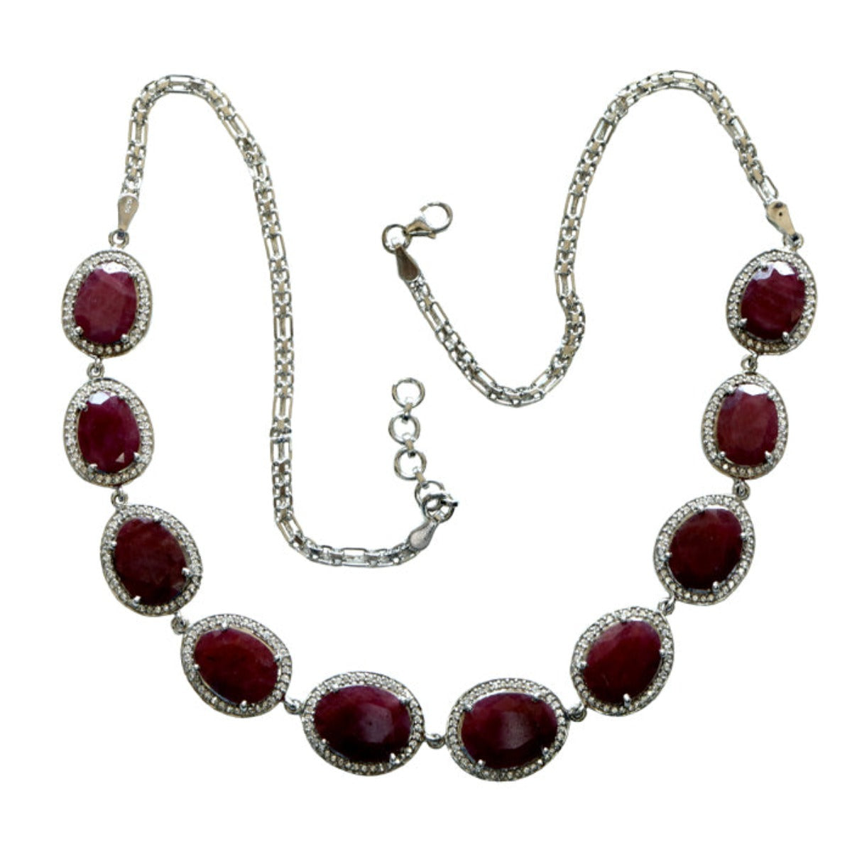 Red Ruby Necklace. Genuine Ruby and Chain Necklace. AzizaJewelry. – Aziza  Love