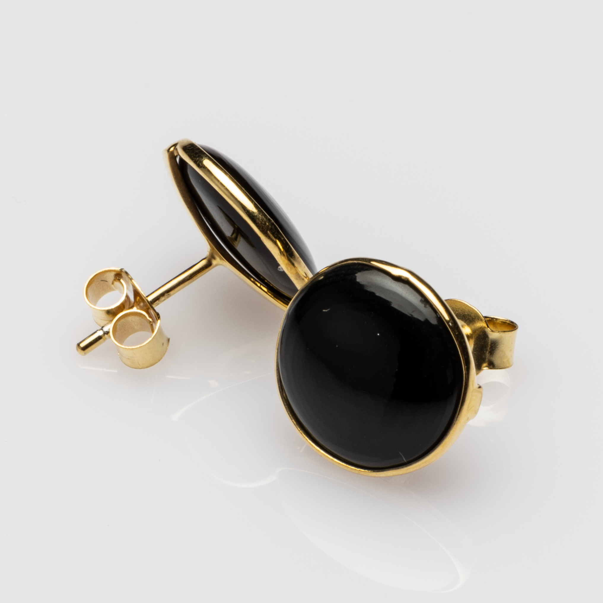 Blisse Allure 925 Sterling Silver Black Onyx Stud Earrings