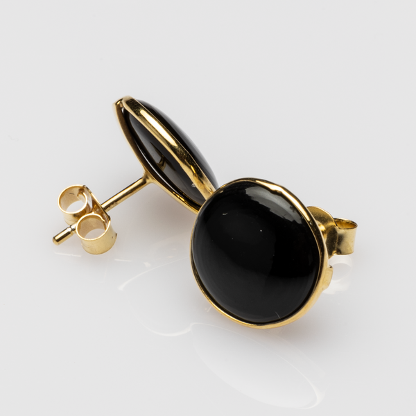 Blisse Allure 925 Sterling Silver Black Onyx Stud Earrings