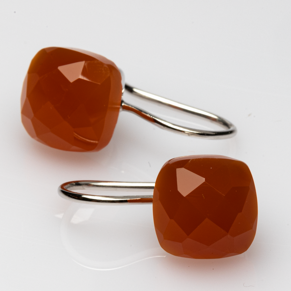 Blisse Allure Sterling Silver Carnelian Stone Drop Earring