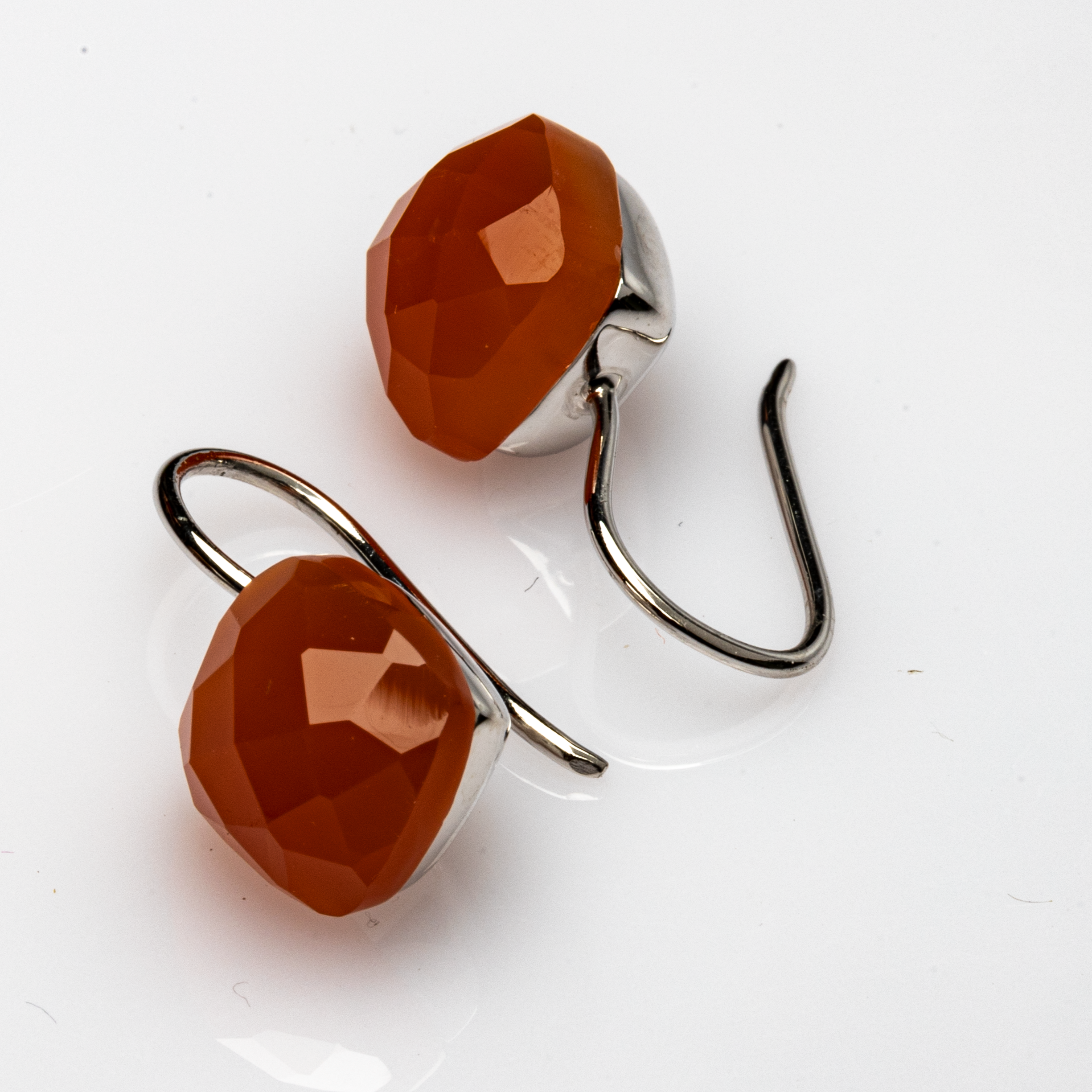 Blisse Allure Sterling Silver Carnelian Stone Drop Earring