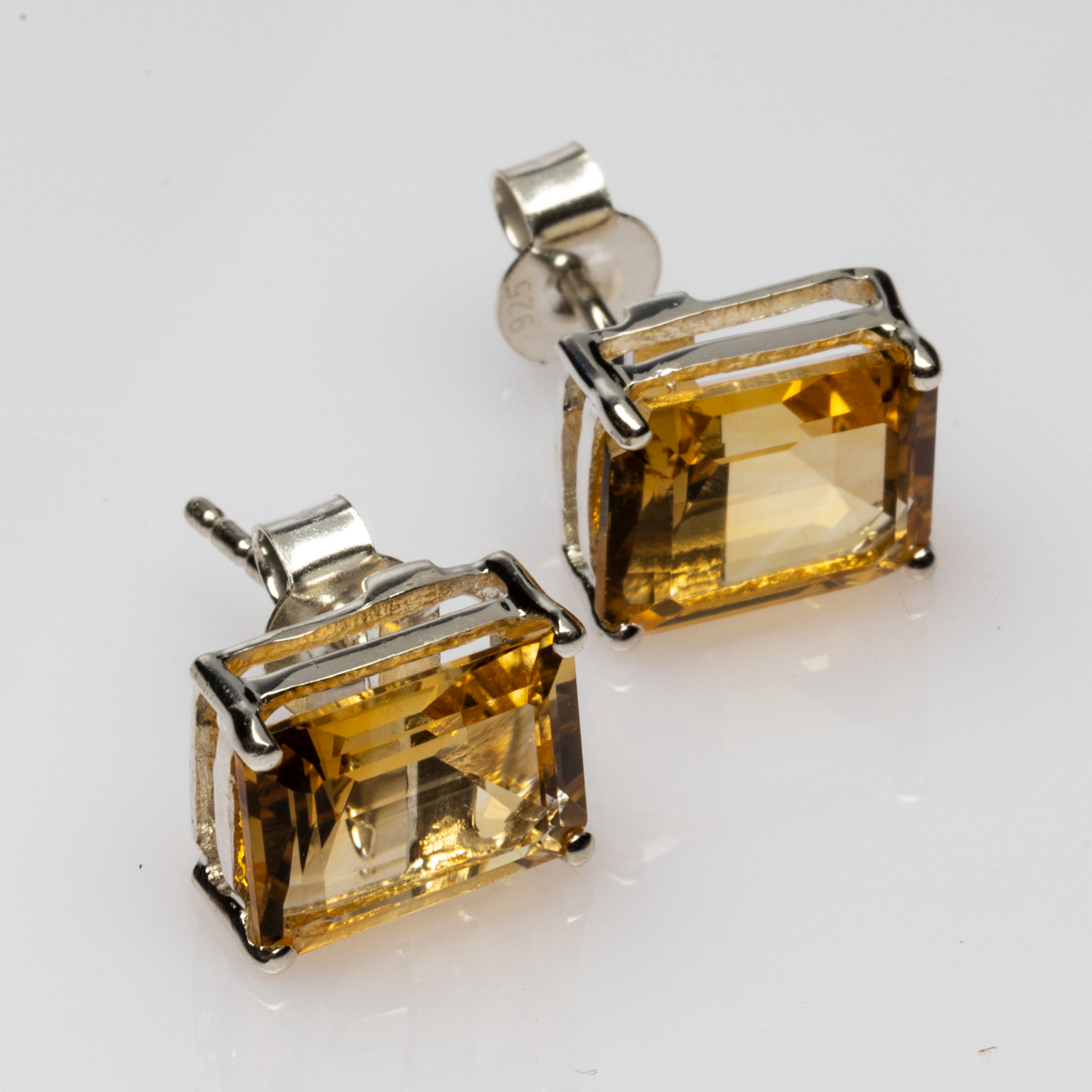 Blisse Allure 925 Sterling Silver Citrine Stud Earrings