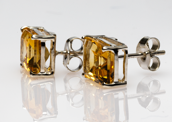 Blisse Allure 925 Sterling Silver Citrine Stud Earrings
