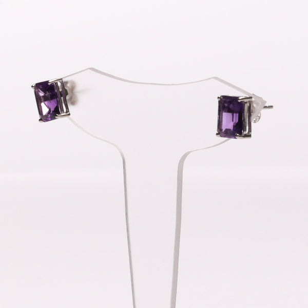Blisse Allure 925 Sterling Silver Amethyst Stud Earrings