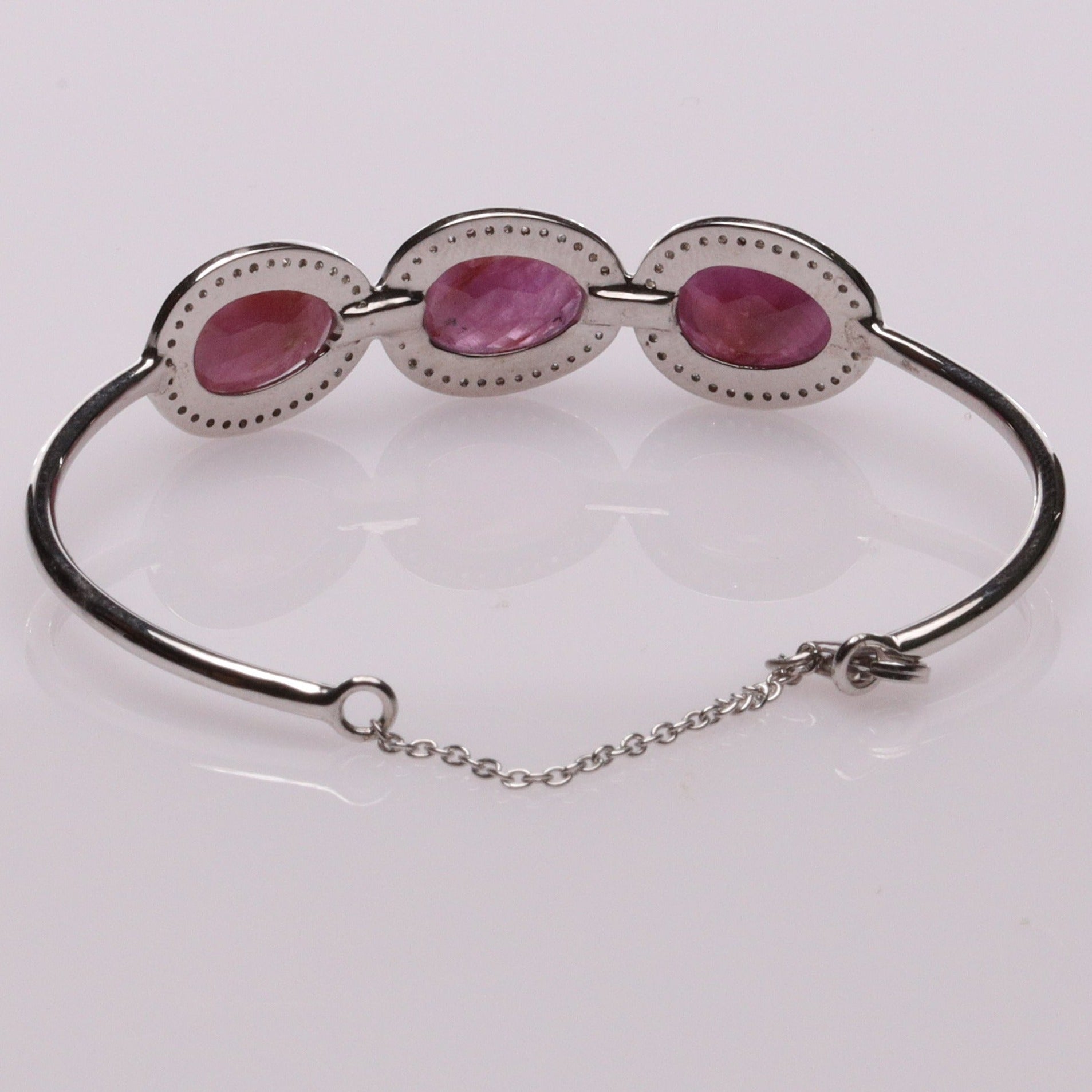 Blisse Allure Ruby Bangle Bracelet with white cubic zirconia
