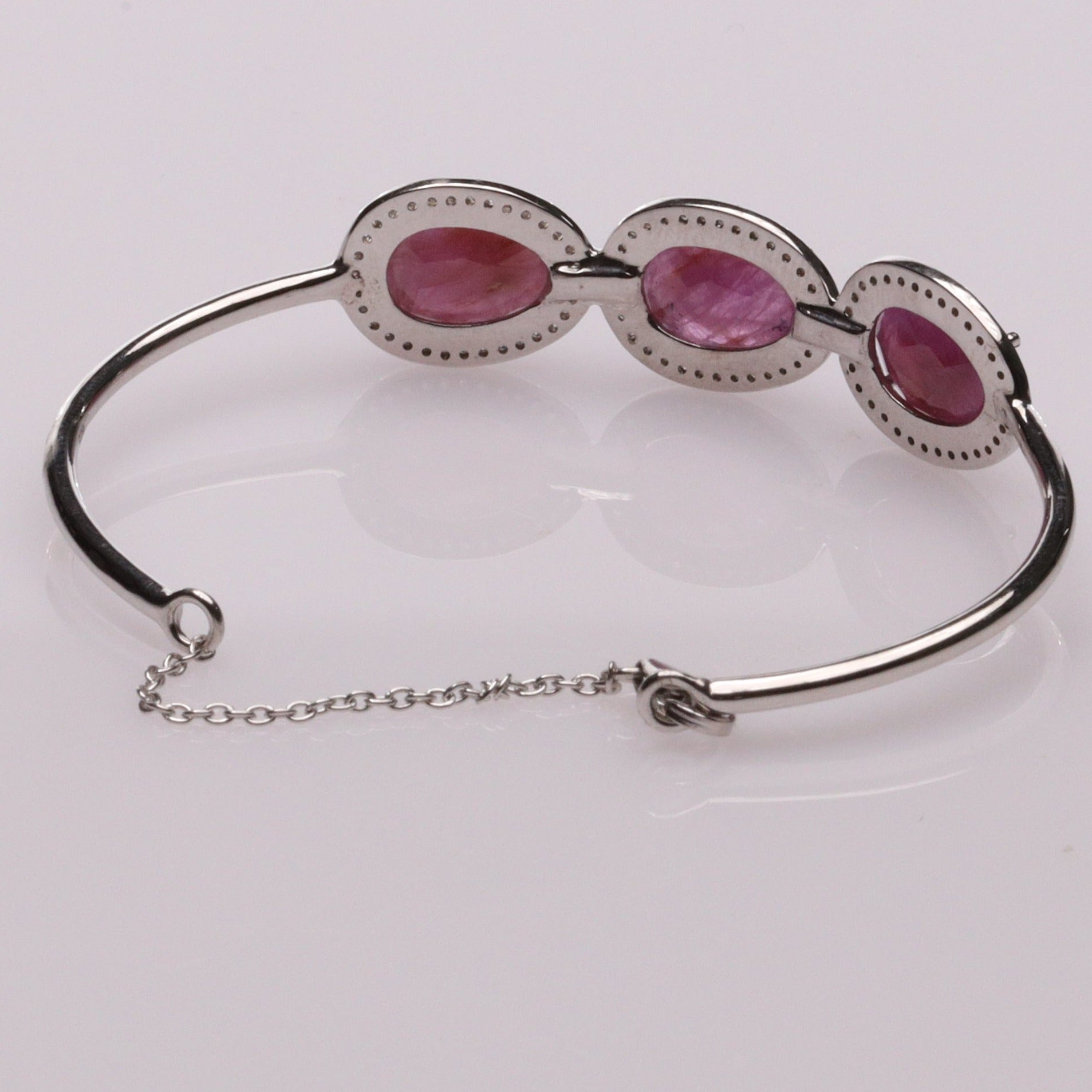 Blisse Allure Ruby Bangle Bracelet with white cubic zirconia