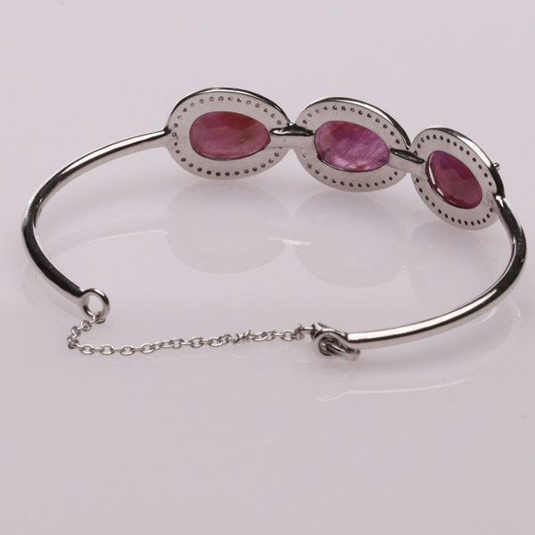 Blisse Allure Ruby Bangle Bracelet with white cubic zirconia