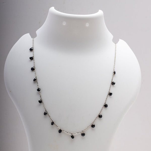 Blisse Allure 925 Sterling Silver Black Crystal Necklace