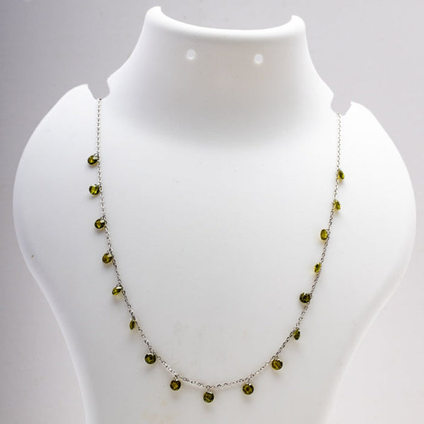 Blisse Allure 925 Sterling Silver Green Crystal Necklace