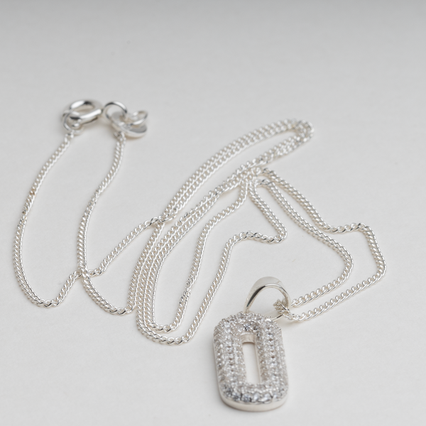 Blisse Allure 925 Sterling Silver Paperclip Pendant Necklace